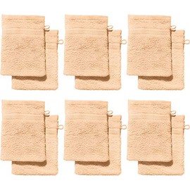 REDBEST Washcloths, Pack of 12, Chicago, Apricot, Size 15 x 21 cm, Absorbent, Durable, Ideal for Travel, Sports (Other Colours)