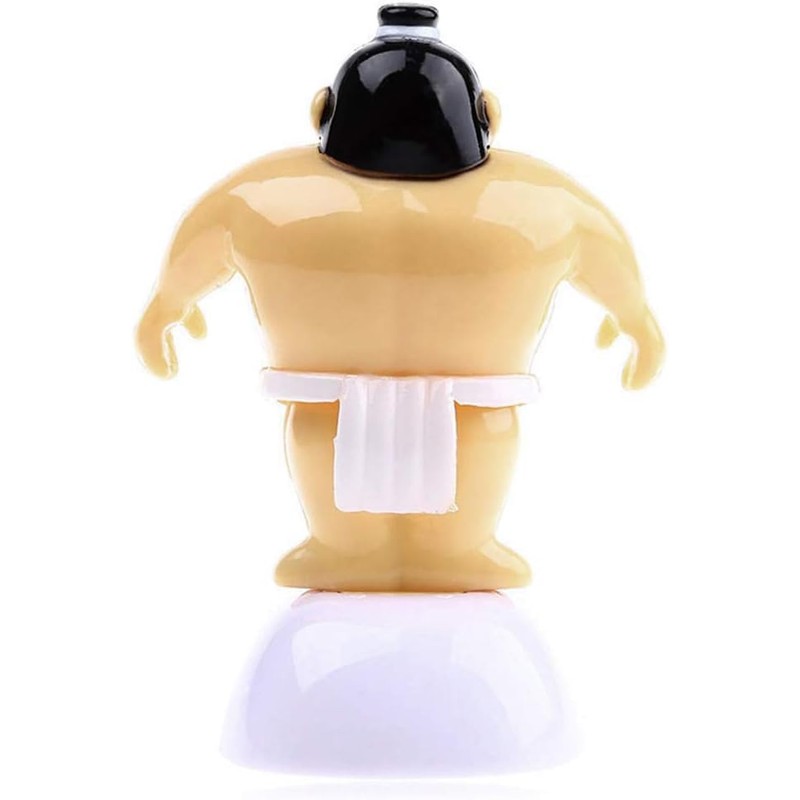 Yellow Sumo Wrestler Solar Power Swinging Car Interior Dashboard Ornament