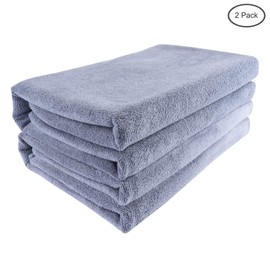 Mars wings Oversized Microfiber Bath Towels (Bath Sheets), 2 Pack (32 x 71 Inch), Extra Large Super Absorbent, Quick Fast Dry, Soft Eco-Friendly Towels for Body, Bathroom, Travel (2PCS Grey)