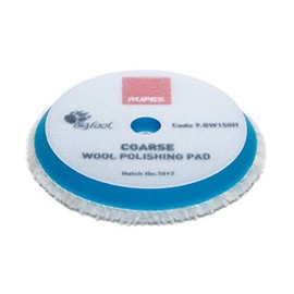 RUPES Wool Polishing pad for Car Sanding, Polishing & Waxing, Dual Action Polisher Pad, Car Cleaning Supplies for Compounding(Blue, 130/145mm, Coarse, Single Pad)