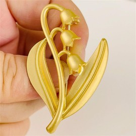 Vintage Bell Orchid Brooch Elegant accessories jewelry Fashionable Bouquet Pins Broach Jewelry for Wedding Party Birthday Banquet Flower Lapel Pin Valentine's Day Mother's Day Gift for Wife Mother