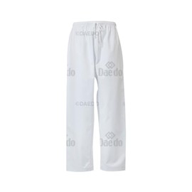 Daedo Taekwondo Training Pants - White Taekwondo Pants, 100% Ribbed Polyester for Flexibility
