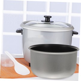 KICHOUSE - Forro para olla de arroz de acero inoxidable, accesorios para interiores, juego de 1 juego de olla, olla de cocina interior, olla de cocción para arroz, olla interior, olla de avena plateada