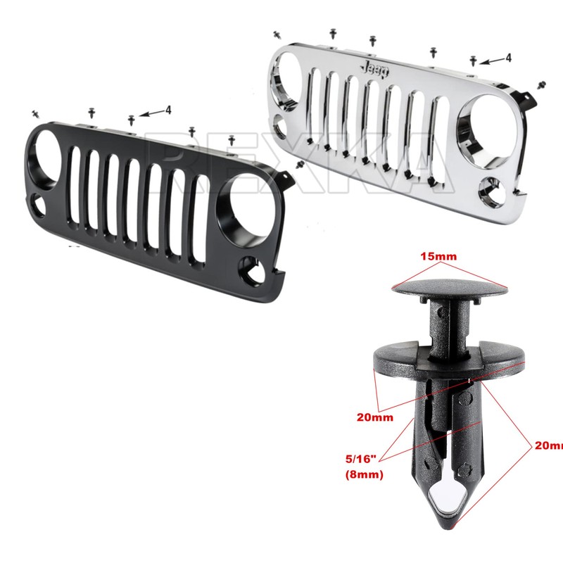Rexka 25pcs Grille Push Pin Retainer Clips Fasteners Rivet 6503598