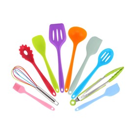 Küchenutensilien-Set aus Silikon, Kochutensilien, 10 Stück, hitzebeständig, Küchenhelfer-Set