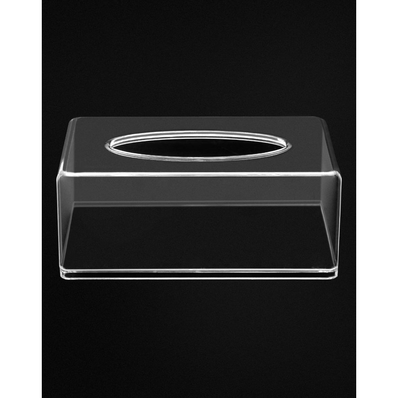 QWORK® Acrylic Tissue Box, Tissue Holder, Napkin Dispenser, Clear, Placed