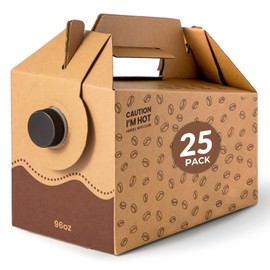 Fit Meal Prep 25 Pack 96 oz Disposable Coffee Dispensers with Handle, Insulated Coffee to Go Storage Containers, Portable Coffee Box Cold Hot Drink Dispenser Bulk for Party, Catering, Office, Take Out