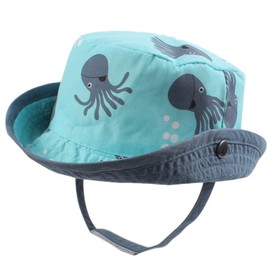 XIAOHAWANG Baby Sun Hat Boys Girls Toddler Summer Bucket Outdoor Child Beach Caps UPF 50+ (Octopus-3, 44cm(0-3 Months))