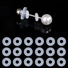 0.28 Inch Silicone Earring Backs Stopper Rings for Piercings, Clear Discs Rings Stabilizer Pads, Non Pull Piercing Discs Rings, 7mm Earlobe Support Patches (100 pcs)