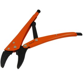 Gray Tools Grip-on 12-Inch Locking Pliers, 2-15/16-Inch Jaw Opening, Curved Jaws with Wire Cutter