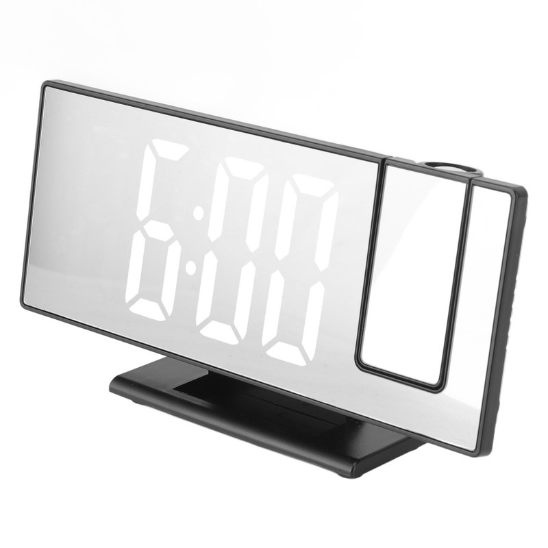 Projection Digital Alarm Clock USB Charging Automatic Dimming LED Mirror