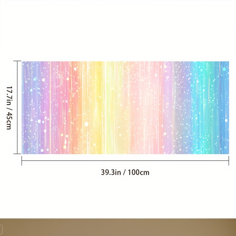 IVN Privacy Window Film Rainbow Gradient Sparkles Stained Glass Window