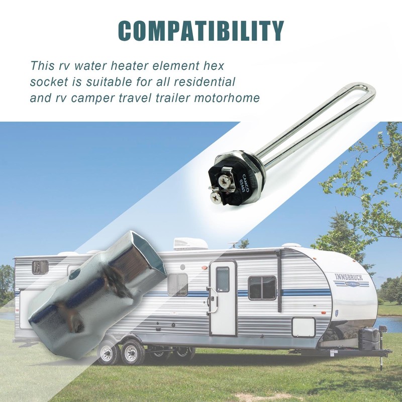 Hugexpen RV Water Heater Element Wrench Socket, Dual Hex Wrench