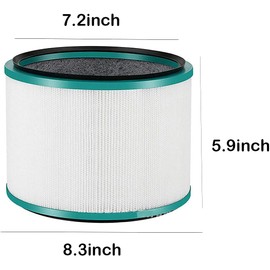 BuyParts Hepa Filter for Dyson DP01 DP03 HP00 HP02 Pure Cool Fan Air Purifier (compares to Dyson 968101-04) White, Green