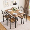 Jojoka Dining Table Set Chairs Home Kitchen Breakfast Wood Top