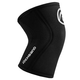 Rehband Knee Support for Weight Training, Knee Support for Cross Fit and Heavy Training, Knee Sleeve Made of 5 mm Neoprene, Available in Many Colours and Sizes, Unisex, Colour: Silver/Black, Pack of 1, Size: XL