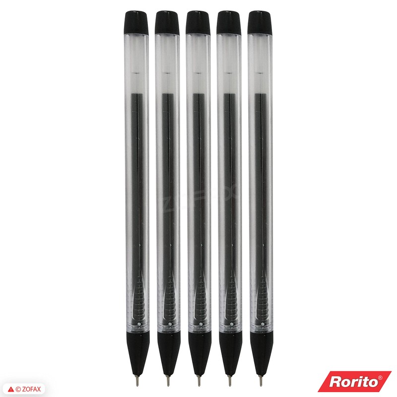rorito 5 x 0.6mm Tip Fasty BLACK Fine Smooth Writing