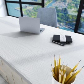 Yenhome 24"X393" White Wood Contact Paper for Countertops Wood Grain Contact Paper Peel and Stick Countertops Cover Wood White Contact Paper Self Adhesive Wood Wallpaper for Kitchen Cabinet Vinyl Wrap