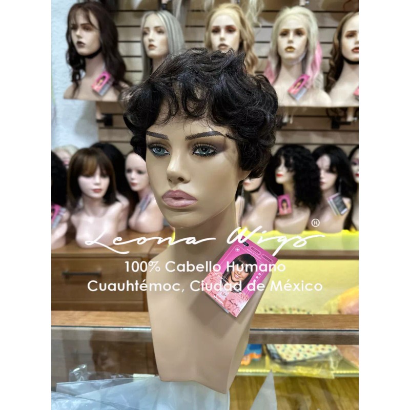 Leona Wigs Peluca Oncológica Corta 100% Cabello Humano