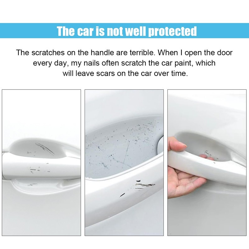 GLSOWEE 8PCS Carbon Fiber Car Door Handle Cup Scratch Protectors,