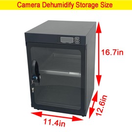 EQCOTWEA Digital Camera Dehumidify Storage 30L Full Automatic Camera Dry Cabinet Box Storage with Tempered Glass 2 Tiers Dry Cabinet Noiseless Energy Saving for Camera Lens Equipment Storage