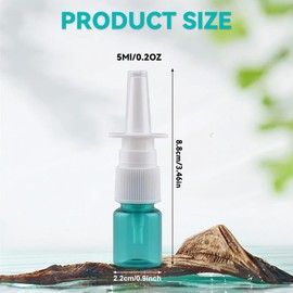 12Pcs Mini Plastic Nasal Spray Bottles - 5Ml Portable Empty Refillable Fine Mist Sprayers Cosmetic Perfume Makeup Water Storage Holder Container (Green)