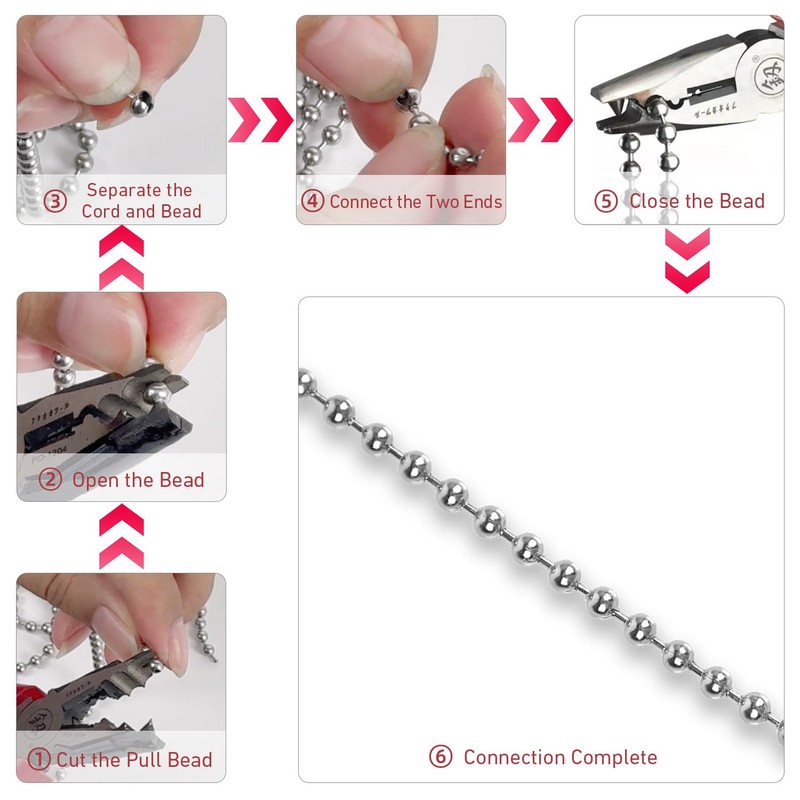 Cutting Joining Pliers, Manual Metal Ball Chain Connector Pliers, Roller