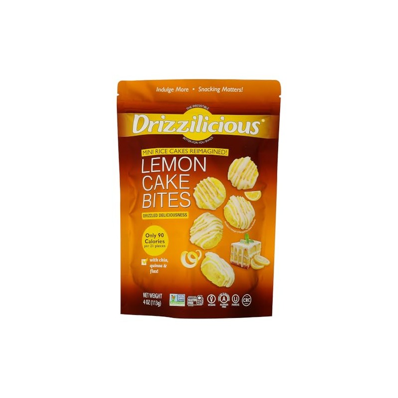 Drizzilicious Lemon Cake Bites Mini Rice Cakes, 4 OZ