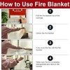 Fire Blanket, LARGE SIZE 1mX1m, EASY & FAST UNFOLDING FIRE