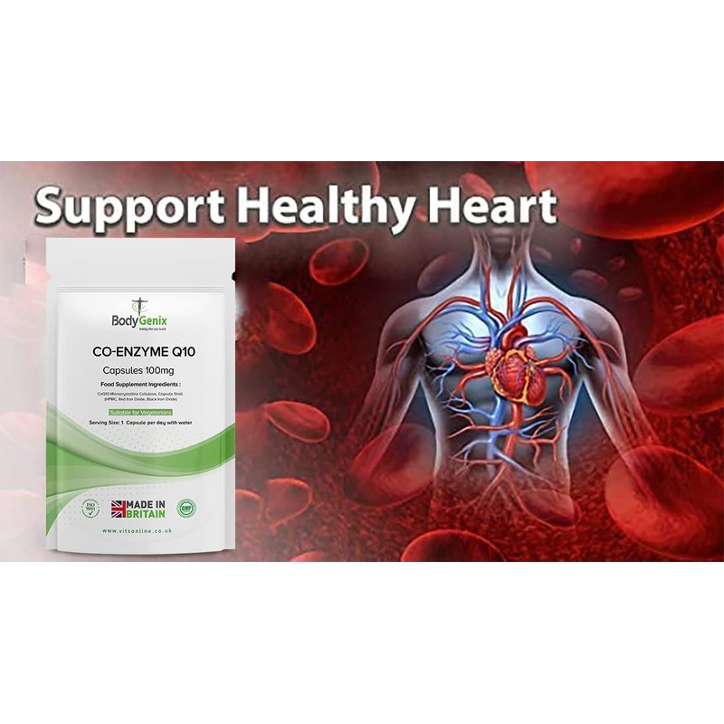 Bodygenix Co-Enzyme Q10 100mg Capsules - Natural Super Food Supplement