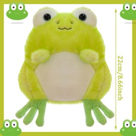 NTEVXZ Frog Cuddly Toy Green Frog Plush Kawaii Frog Plush Toy Stuffed Toy Frog Dolls Decoration Cushion Gift for Girls Children 20 cm