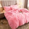 Uhamho Faux Fur Velvet Fluffy Bedding Duvet Cover Set Down