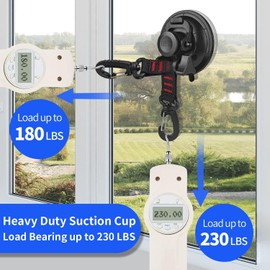 Hlogree 6PCS Heavy Duty Suction Cups Anchor with Hooks,Vacuum Suction Cup Camping Tie Downs with 6PCS Aluminum Buckle,Outdoor Strong Suction Cup Wall Anchor for Camping Tarp Accessory,Car Side Awning