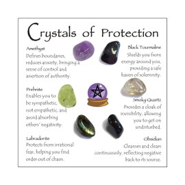 Protection Crystal Set, Crystals of Protection for Shielding Negativity and Spiritual Defense, Spiritual Gifts for Family Friend, Healing Stones for Energy Cleansing