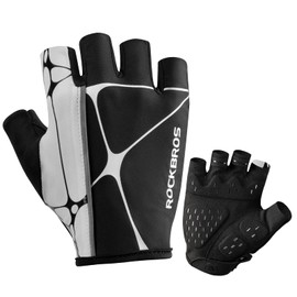 ROCKBROS Cycling Glove for Women Men Biking Fingerless Gloves Half Finger Bike Riding Gloves for Mountain Bike Shock-Absorbing Bike Gloves Breathable Anti-Slip Bike Gloves