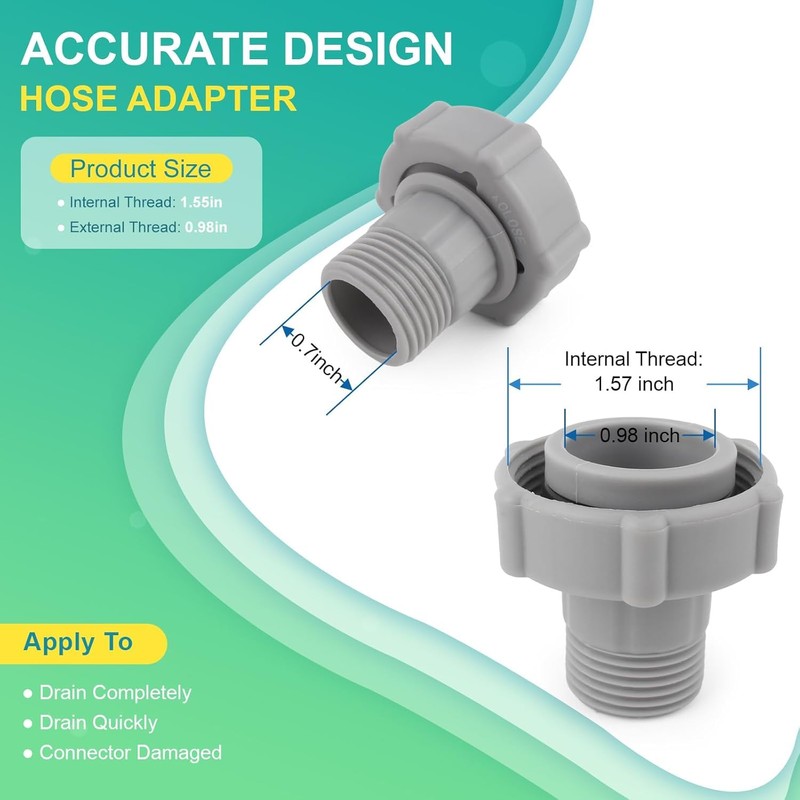 Swimming Pool Drain Fitting Drain Connects for Coleman Pools ID