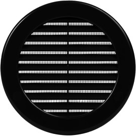 HVAC OV 10pack ø4" Inch Black Plastic Round Soffit Vent - Air Vent Louver - Grille Cover - Built-in Fly Screen Mesh - HVAC Ventilation - Fresh Air Exchange in Your Household