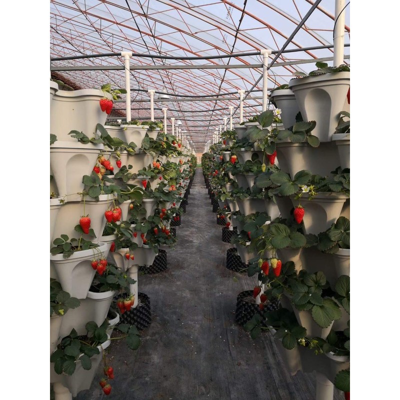 Mr. Stacky 18 inch Large Stackable Planters (Terra-Cotta) Out Door