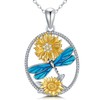 Diamond Dragonfly Necklace for Women 925 Sterling Silver Lab-Grown Diamond