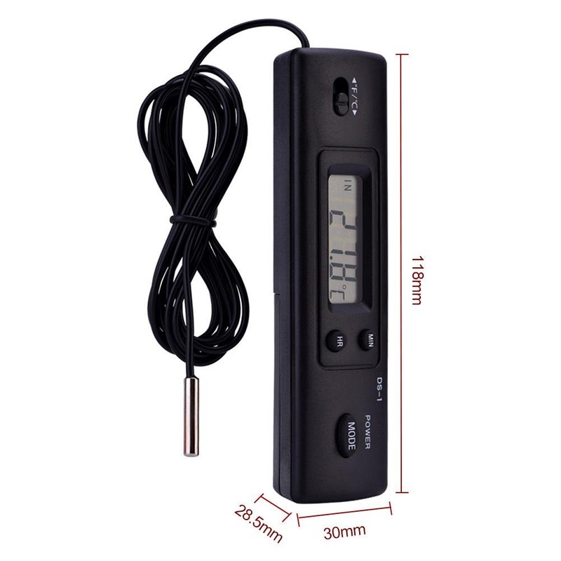 Digital Thermometer, Electronic LCD Temperature Humidity Meter Probe Sensor Wired