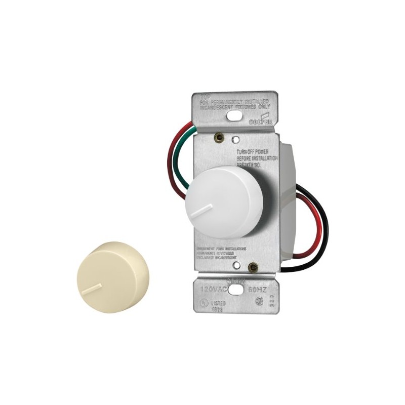 EATON RI06P-VW-K2 Core React Preset Rotary Dimmer, 600 W, 120