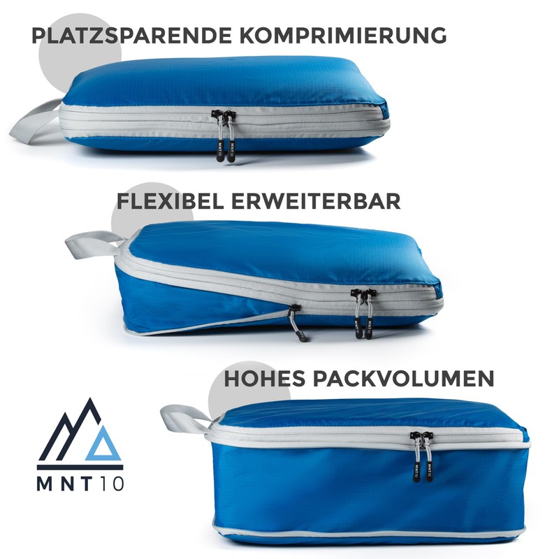 MNT10 Packtaschen recycelt mit Kompression S, M, L, XL I