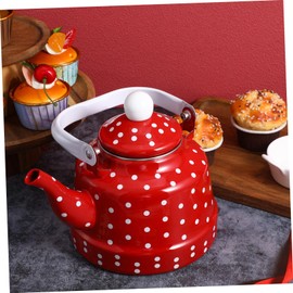 Cabilock Enamel Teapot with Filter Vintage Stovetop Kettle for Tea and Coffee Retro Design for Entertaining and High-Grade Safe Material Efficient Heat Conduction