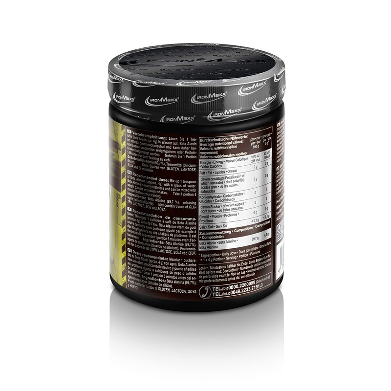 IronMaxx Beta Alanin Pulver, Pre Workout Booster, 500 g Dose(1er