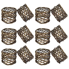 ITOS365 Handmade Round Mesh Napkin Rings Holder Dinning Table Parties Everyday Set of 12