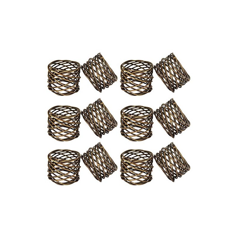 ITOS365 Handmade Round Mesh Napkin Rings Holder Dinning Table Parties
