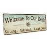 HBA Sun Protected Welcome to Our Deck Metal Sign, Outdoor