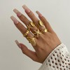 MOEEIJEW Ocean Statement Rings for Women Gold Silver Starfish Shell