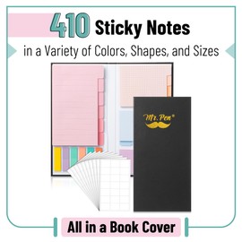 Mr. Pen- Sticky Notes Set, 410 Pack, Pastel Macaron Divider Sticky Notes, Planner Sticky Note Dividers Tabs, Mr Pen Sticky Note Set, Sticky Note Pad, Sticky Notes Book, Sticky Notes with Tabs