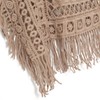 jastie Women Boho Hippie Crochet T-Shirt Short Top (Warm Taupe)